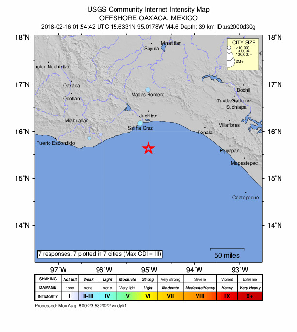Did You Feel It? map: shaking reported by the public
