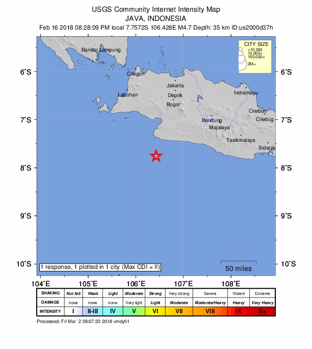 Did You Feel It? map: shaking reported by the public