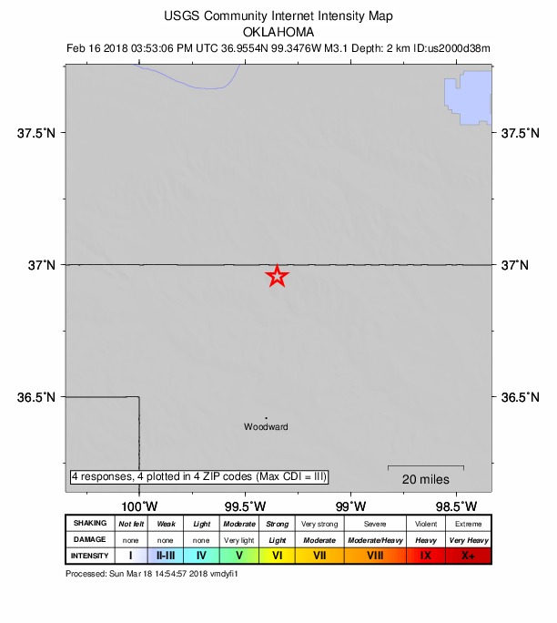 Did You Feel It? map: shaking reported by the public