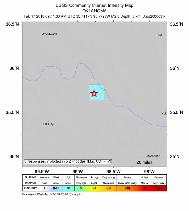 Did You Feel It? map: shaking reported by the public