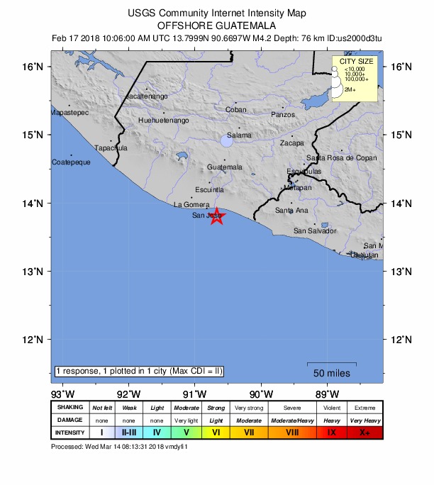 Did You Feel It? map: shaking reported by the public