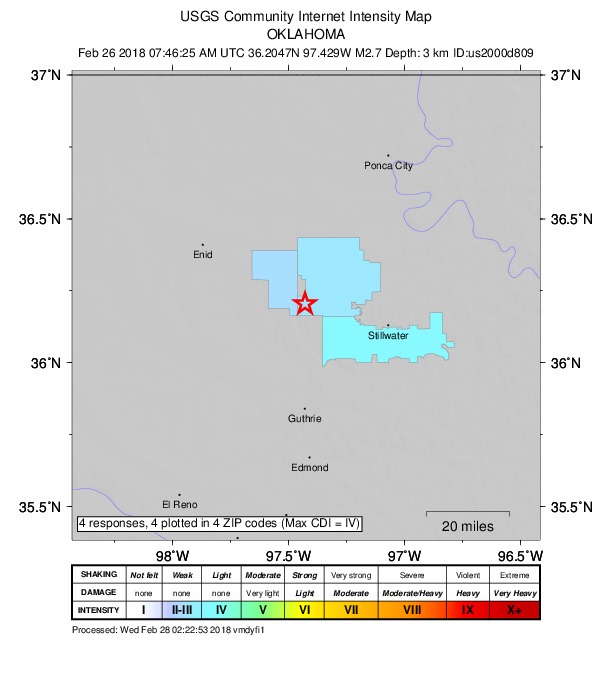 Did You Feel It? map: shaking reported by the public