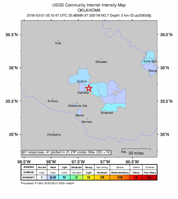 Did You Feel It? map: shaking reported by the public