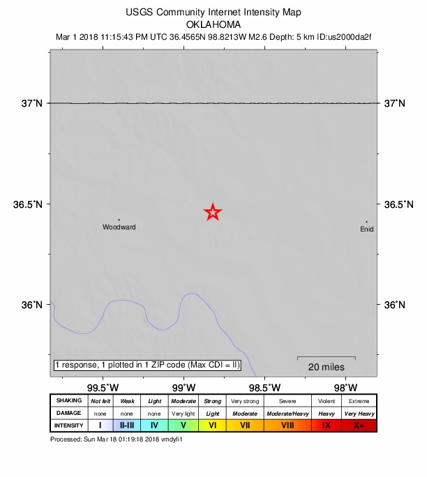 Did You Feel It? map: shaking reported by the public