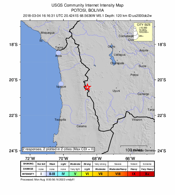 Did You Feel It? map: shaking reported by the public