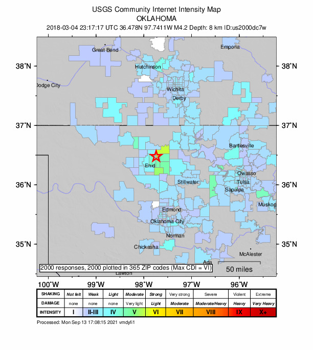 Did You Feel It? map: shaking reported by the public