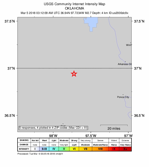 Did You Feel It? map: shaking reported by the public