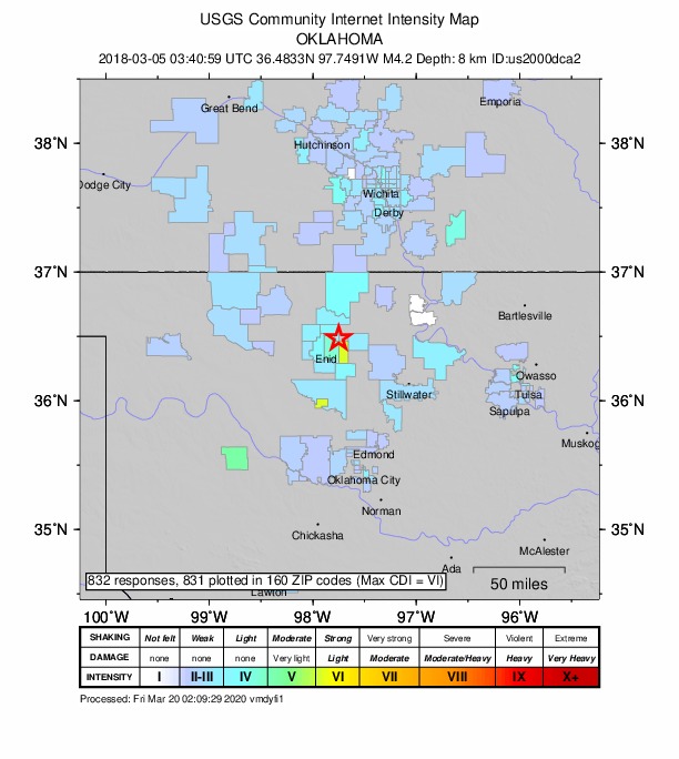 Did You Feel It? map: shaking reported by the public