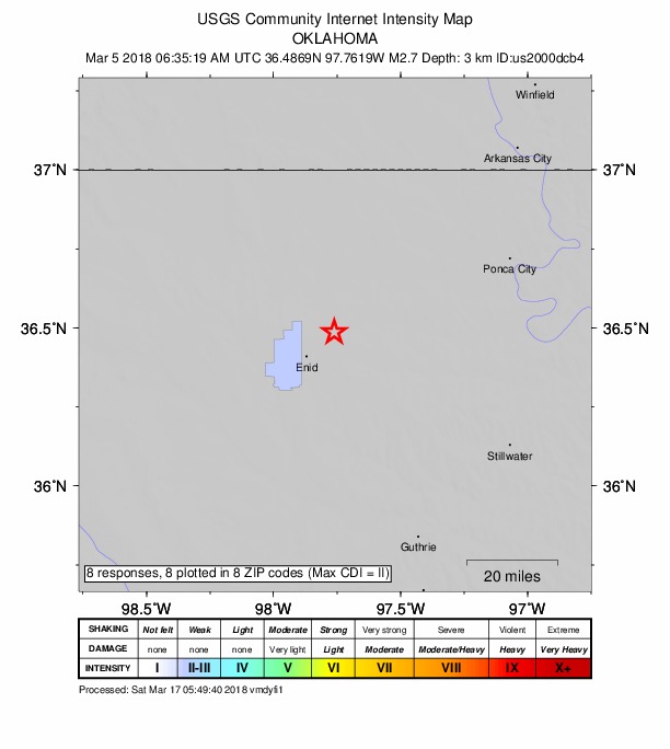 Did You Feel It? map: shaking reported by the public