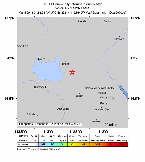 Did You Feel It? map: shaking reported by the public
