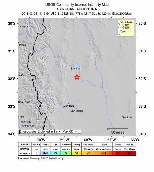 Did You Feel It? map: shaking reported by the public