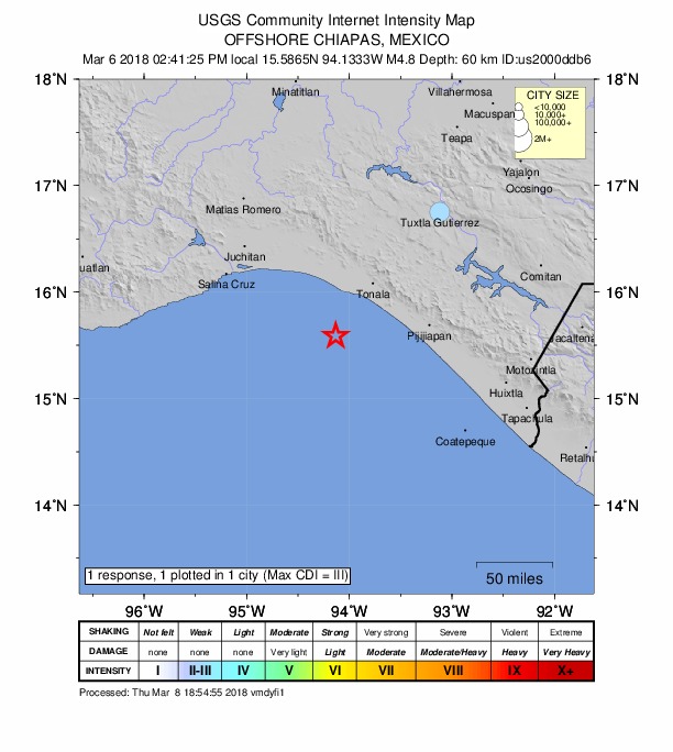 Did You Feel It? map: shaking reported by the public