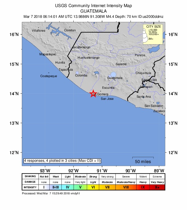 Did You Feel It? map: shaking reported by the public