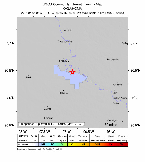 Did You Feel It? map: shaking reported by the public