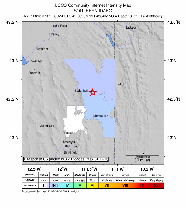 Did You Feel It? map: shaking reported by the public
