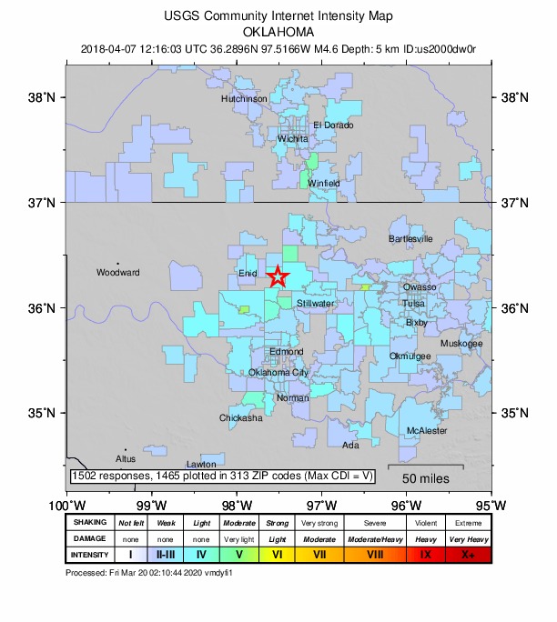 Did You Feel It? map: shaking reported by the public