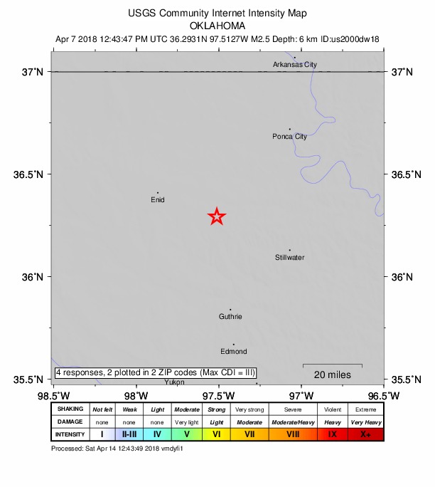 Did You Feel It? map: shaking reported by the public
