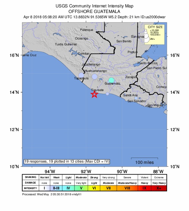 Did You Feel It? map: shaking reported by the public