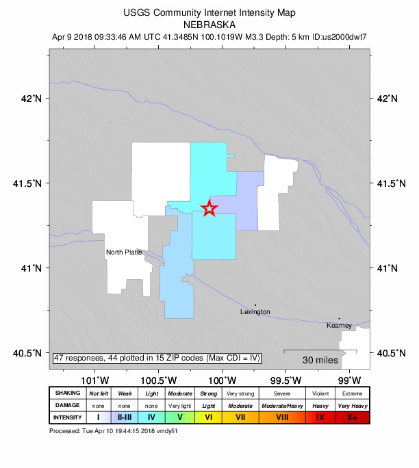 Did You Feel It? map: shaking reported by the public