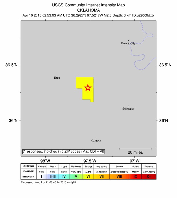 Did You Feel It? map: shaking reported by the public