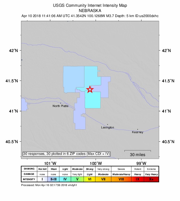 Did You Feel It? map: shaking reported by the public
