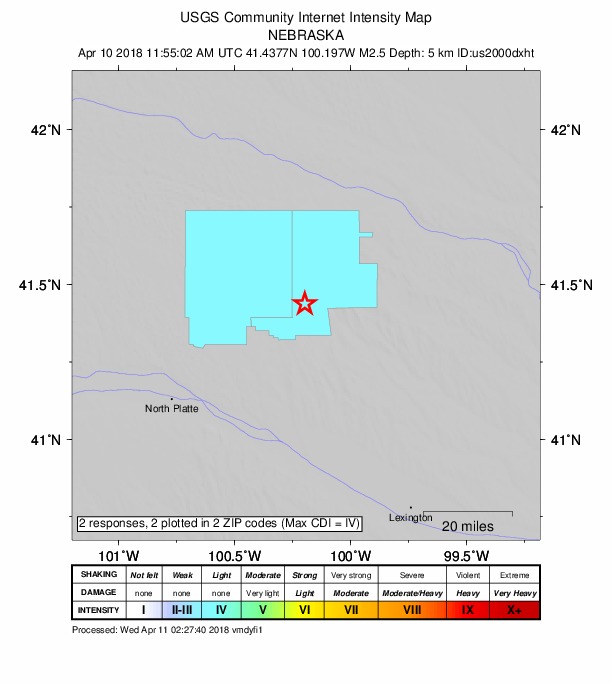 Did You Feel It? map: shaking reported by the public