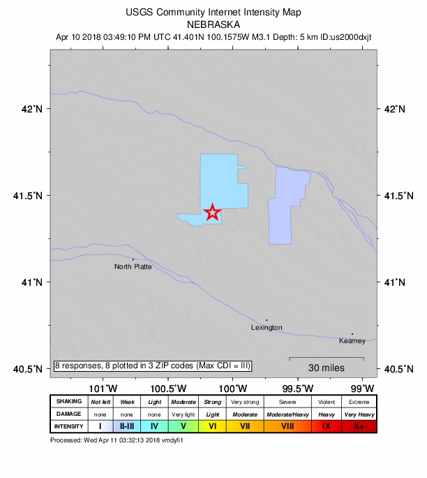 Did You Feel It? map: shaking reported by the public