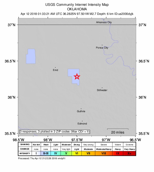 Did You Feel It? map: shaking reported by the public
