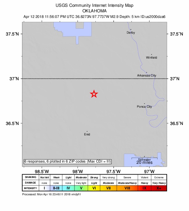 Did You Feel It? map: shaking reported by the public