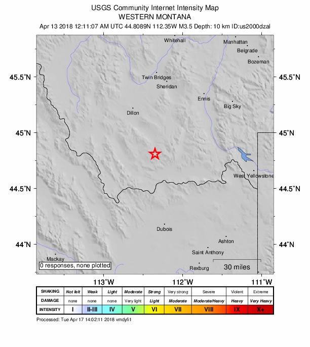 Did You Feel It? map: shaking reported by the public