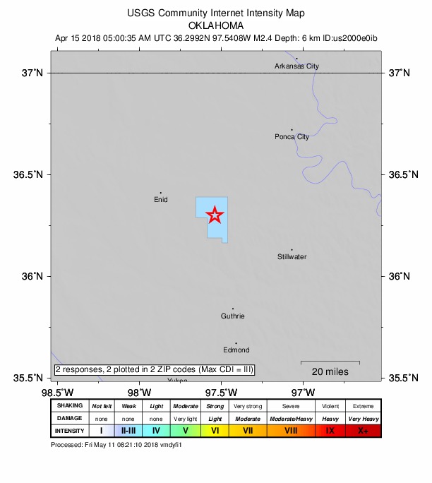 Did You Feel It? map: shaking reported by the public