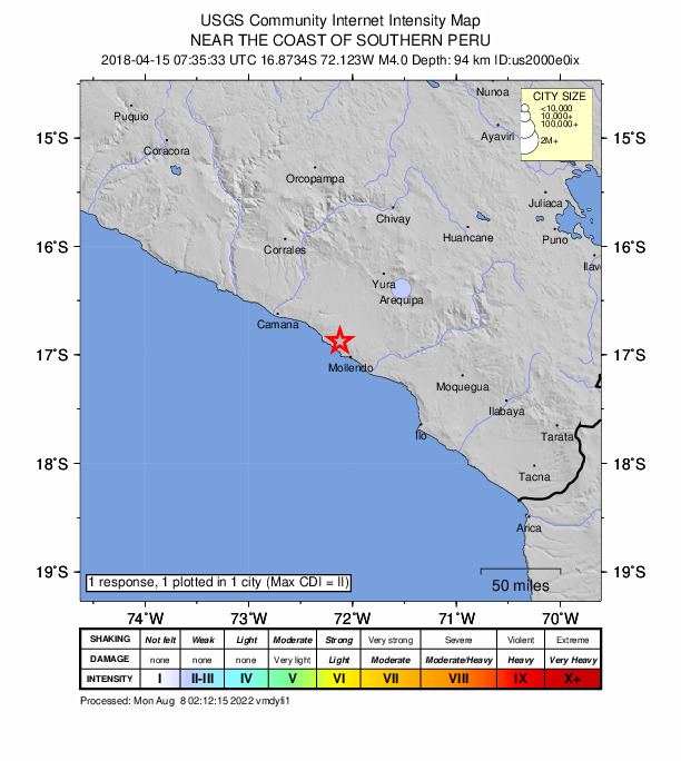 Did You Feel It? map: shaking reported by the public