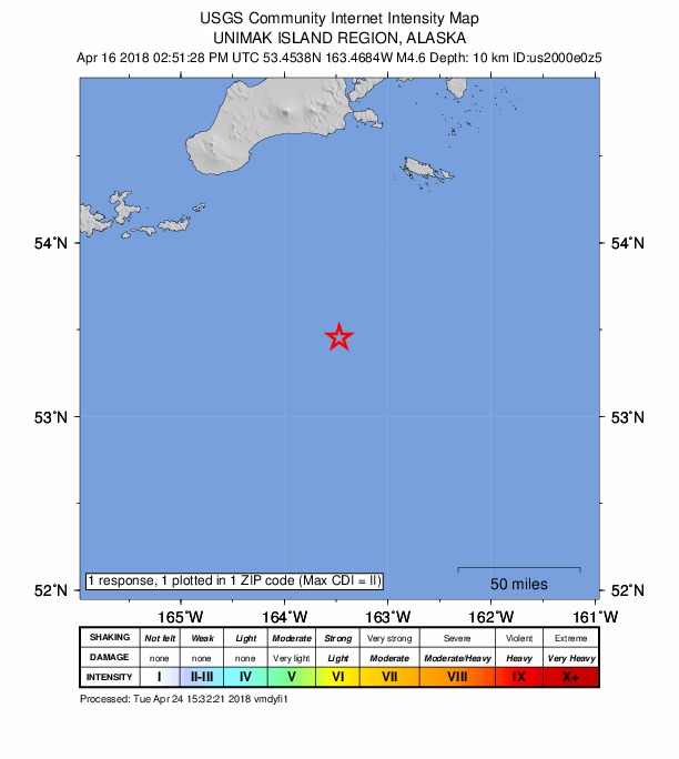 Did You Feel It? map: shaking reported by the public