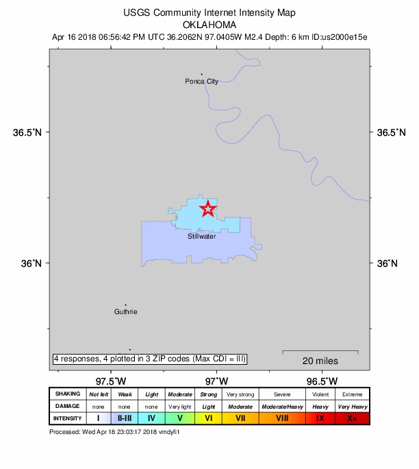 Did You Feel It? map: shaking reported by the public