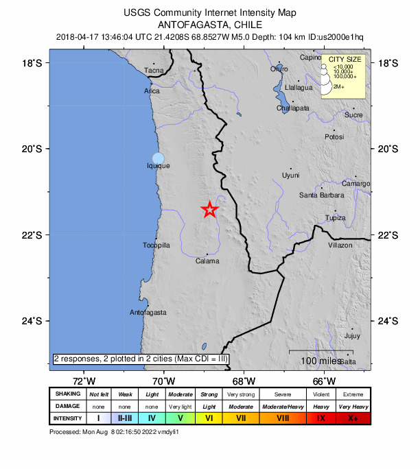 Did You Feel It? map: shaking reported by the public
