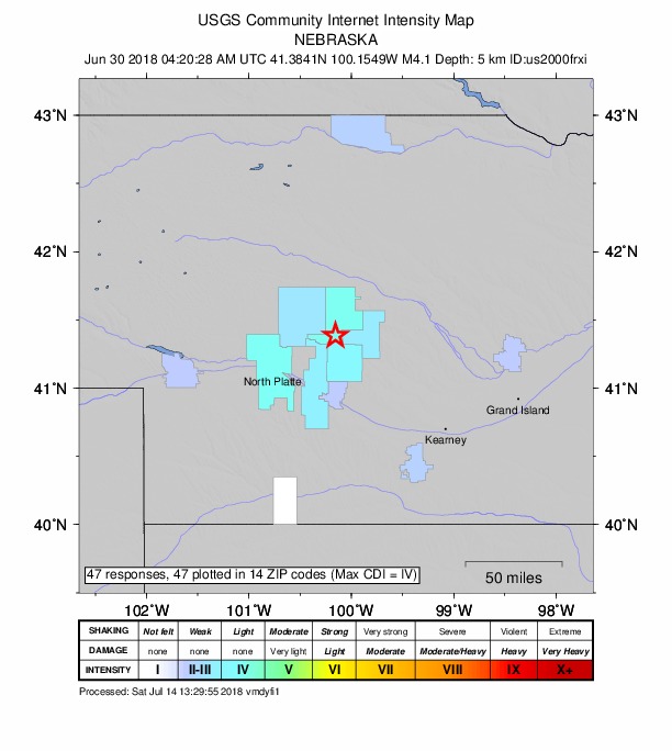 Did You Feel It? map: shaking reported by the public