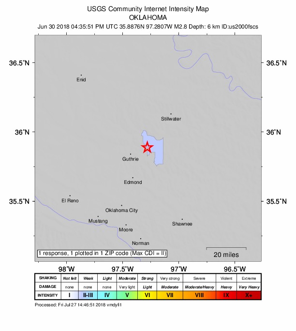 Did You Feel It? map: shaking reported by the public