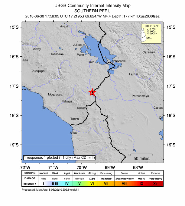 Did You Feel It? map: shaking reported by the public