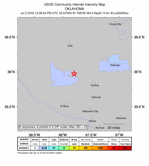 Did You Feel It? map: shaking reported by the public