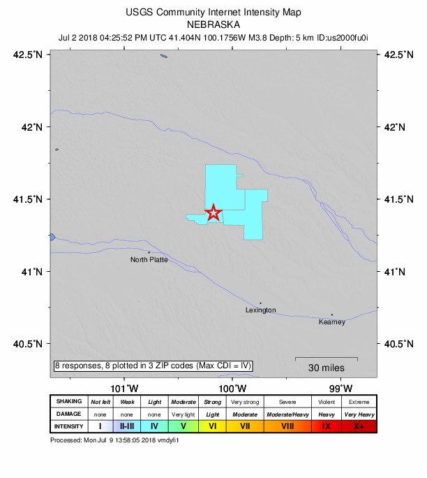 Did You Feel It? map: shaking reported by the public