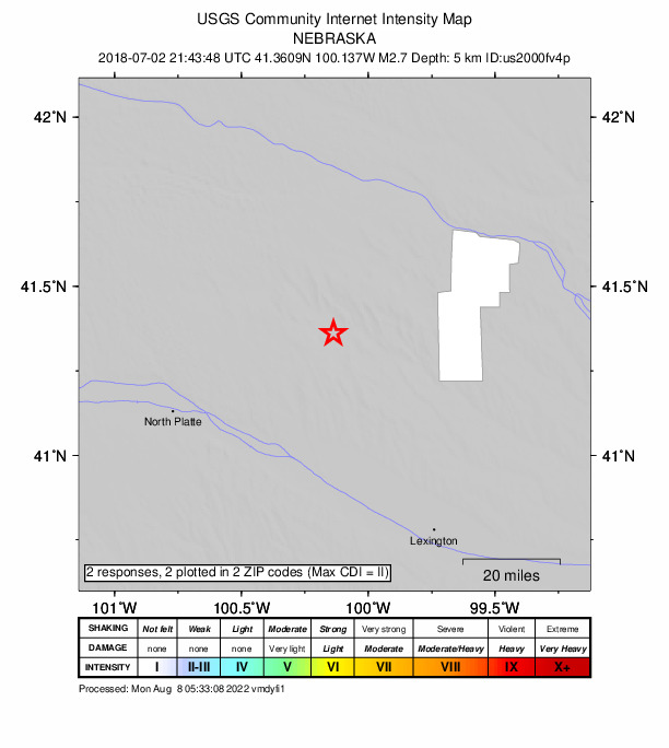 Did You Feel It? map: shaking reported by the public