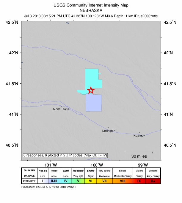 Did You Feel It? map: shaking reported by the public