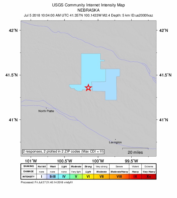 Did You Feel It? map: shaking reported by the public