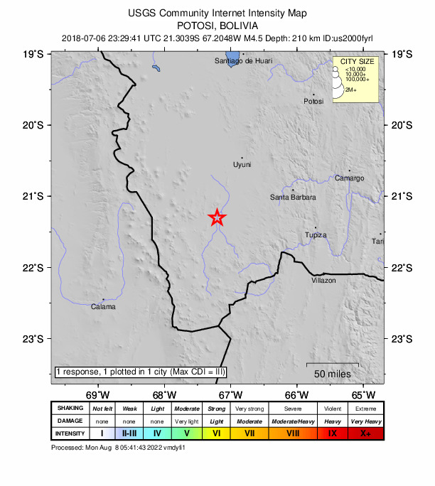Did You Feel It? map: shaking reported by the public