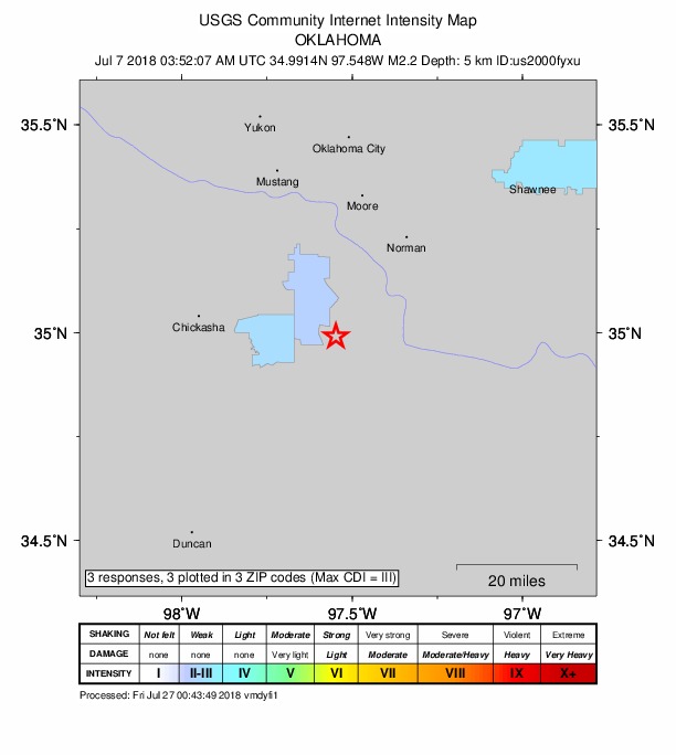 Did You Feel It? map: shaking reported by the public