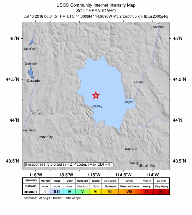 Did You Feel It? map: shaking reported by the public
