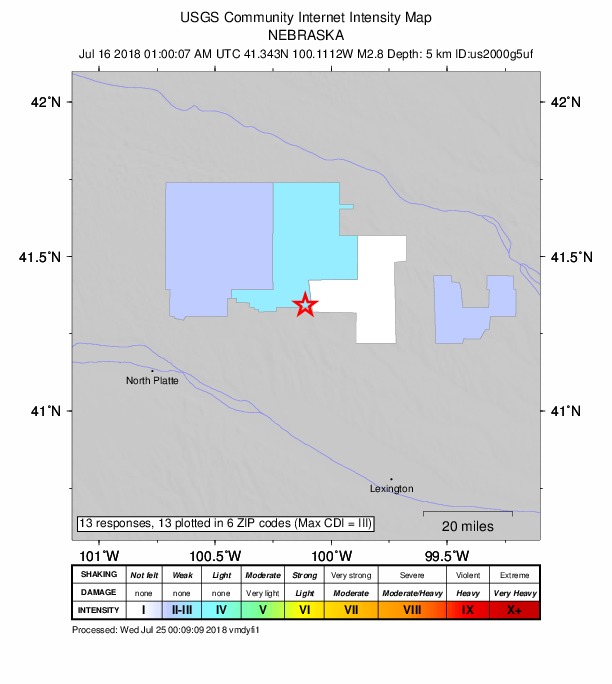 Did You Feel It? map: shaking reported by the public