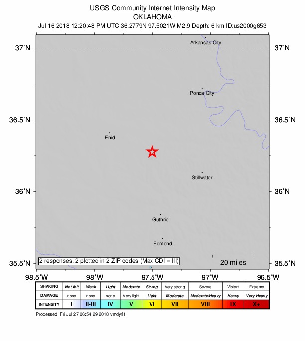 Did You Feel It? map: shaking reported by the public