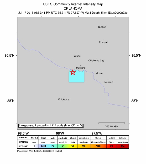 Did You Feel It? map: shaking reported by the public