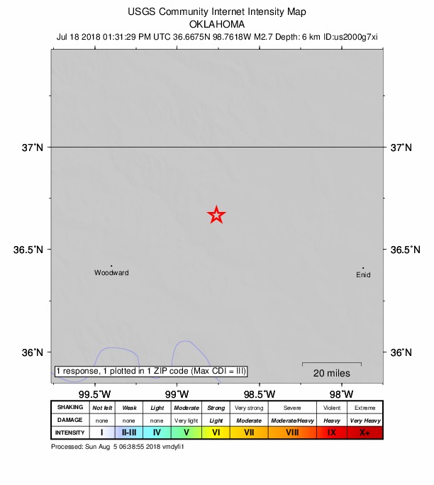 Did You Feel It? map: shaking reported by the public